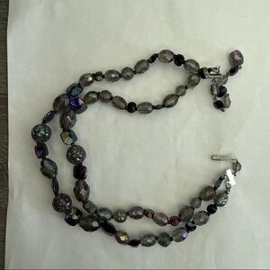 German Stamped Dark Blue  Necklace